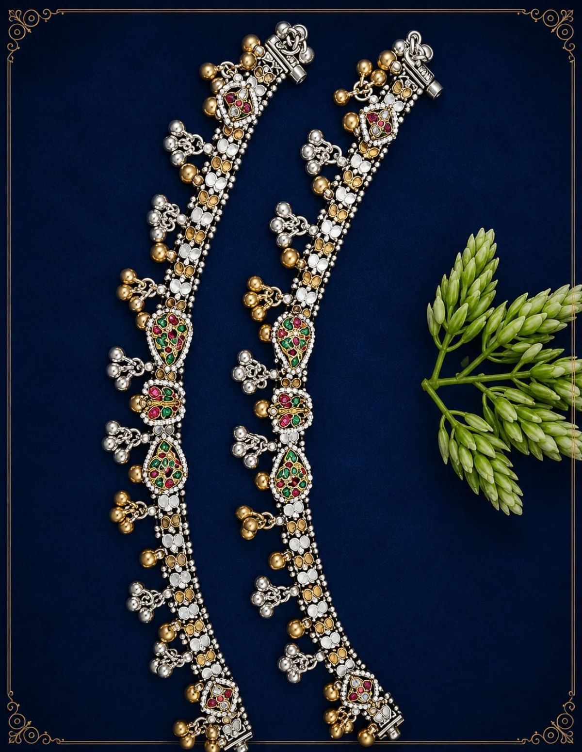 Silver VSP Jaypuri Jadtar Payal collection, PM Jewellers